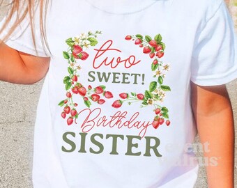 Strawberry Vines 2 Sweet Strawberry Outfit, Berry Sweet 2nd Birthday Girl Strawberry Shirt Two Sweet Birthday Family Shirt Toddler Girl Bday