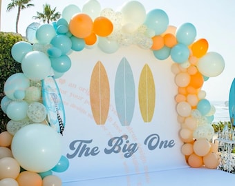Surfing 1st Birthday Backdrop, The Big One Backdrop, The Big One Banner, Big One Surfing Party Decor, Surfboard Party Background The Big One