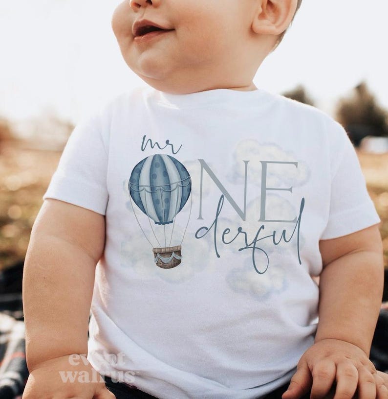 1st balloon birthday blue mister bodysuit boho boy boys cake custom dad one-derful derful family first he isnt little mister matching mama me mommy mr one onederful onsie outfit family wonderful party pastel personalized shirt tee theme tshirt year