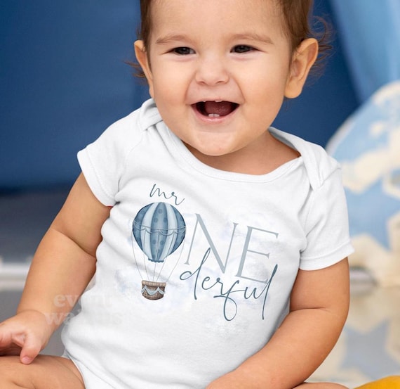 Mr Onederful Hot Air Balloon Shirt, Little Mr One-Derful Birthday Party Outfit, Mr Onederful Outfit, ONE Balloon Minimalist Theme 1st Bday