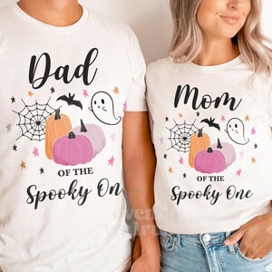 Mommy of the Spooky One Pumpkin 1st Birthday Shirts for Family Pink Halloween Birthday Ghoul Shirt Spooky One Birthday T-Shirt Ghoul Ghost