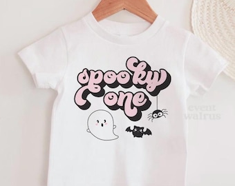Spooky One Shirt Girl Halloween Birthday Outfit Pink Ghost 1st Birthday Outfit One Spooky Babe Shirt Retro Spooky Little One Birthday Tshirt