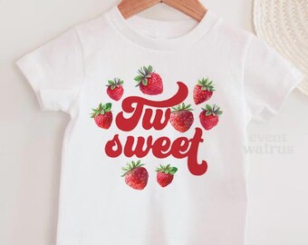 Two Sweet Strawberry Birthday Shirt, Two Sweet Toddler Girl Strawberry Shirt, Retro Two Sweet Shirt, Groovy Two Year Old Birthday Girl Shirt