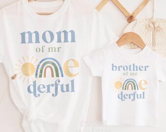 Mr ONEderful First Birthday Shirts, Onederful Mom and Dad Shirts, Pastel Rainbow Onederful Shirts, Mister Onederful Birthday Matching Shirts