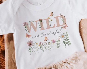 Wild and Onederful Birthday Shirt, Wildflower First Birthday TShirt, Little Wildflower Shirt , Shes A Wild Flower, Girl Boho Birthday Party