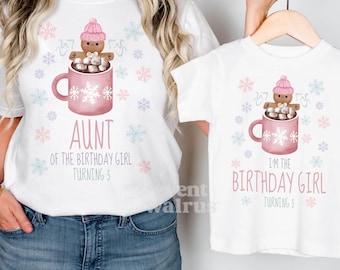 Winter 5th Birthday Girl Shirts, Family Gingerbread Christmas Birthday Shirts, Cookie 5th Birthday Tshirt 5 is So Sweet Shirt Cocoa 5th Bday