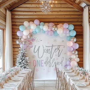 Winter Onederland – Striscione Per 1° Compleanno Rosa E Oro – Tema Fiocchi Di Neve Per Seggiolone
