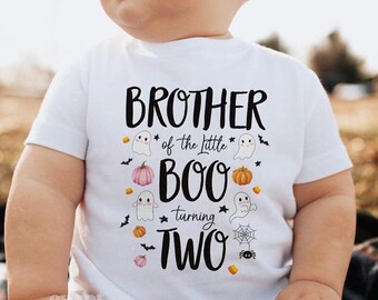 Halloween Birthday Brother Shirt Boo I'm Two Spooky Birthday Ghost Shirt Boo Is Two Outfits Halloween Shirt Toddler 2-year-old Birthday Girl