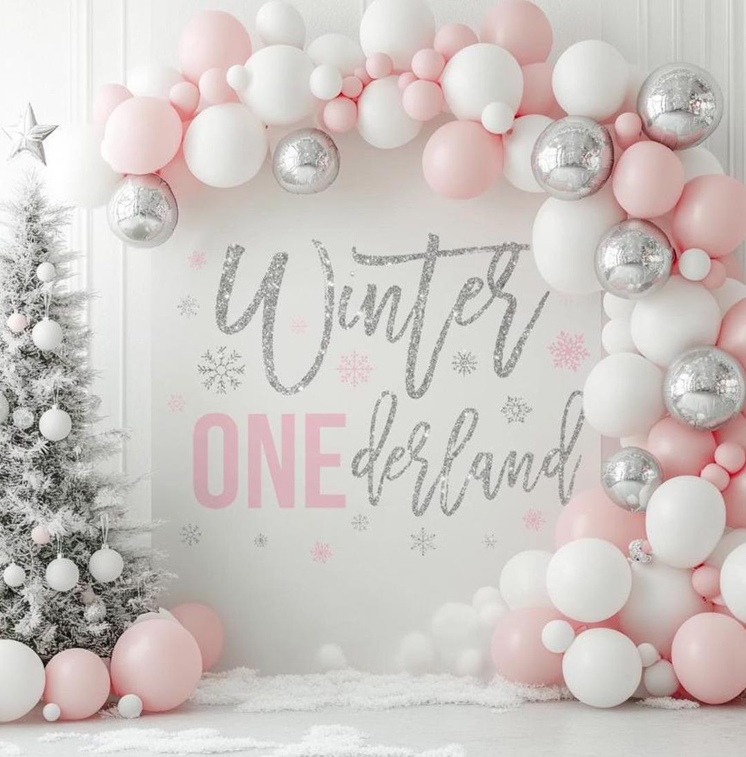Winter One Derland Colorful Round 1st Birthday Backdrop