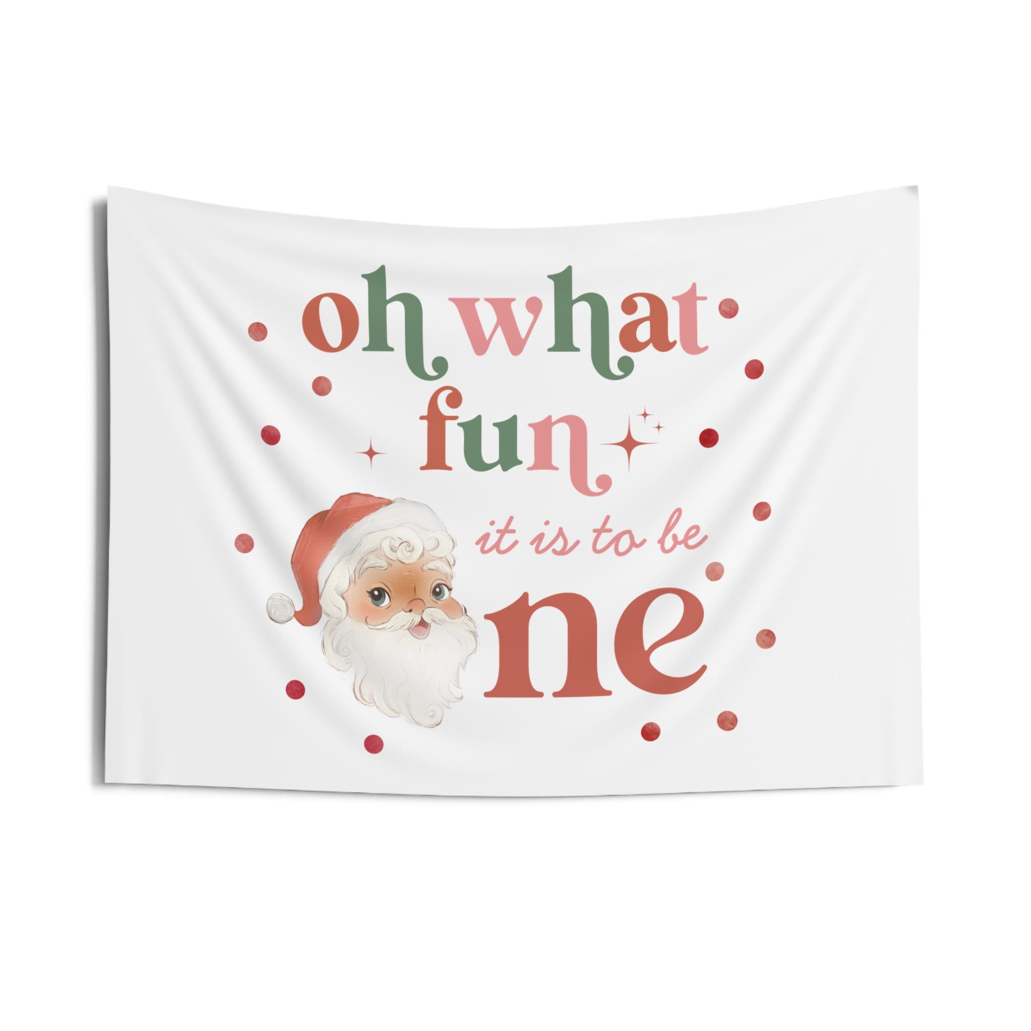 MEHOFOND Hintergrund „Oh What Fun It Is To Be One“ – 240x180 Cm Weihnachts-Geburtstags-Banner | Mit Weihnachtsmann, Baum, Schneemann
