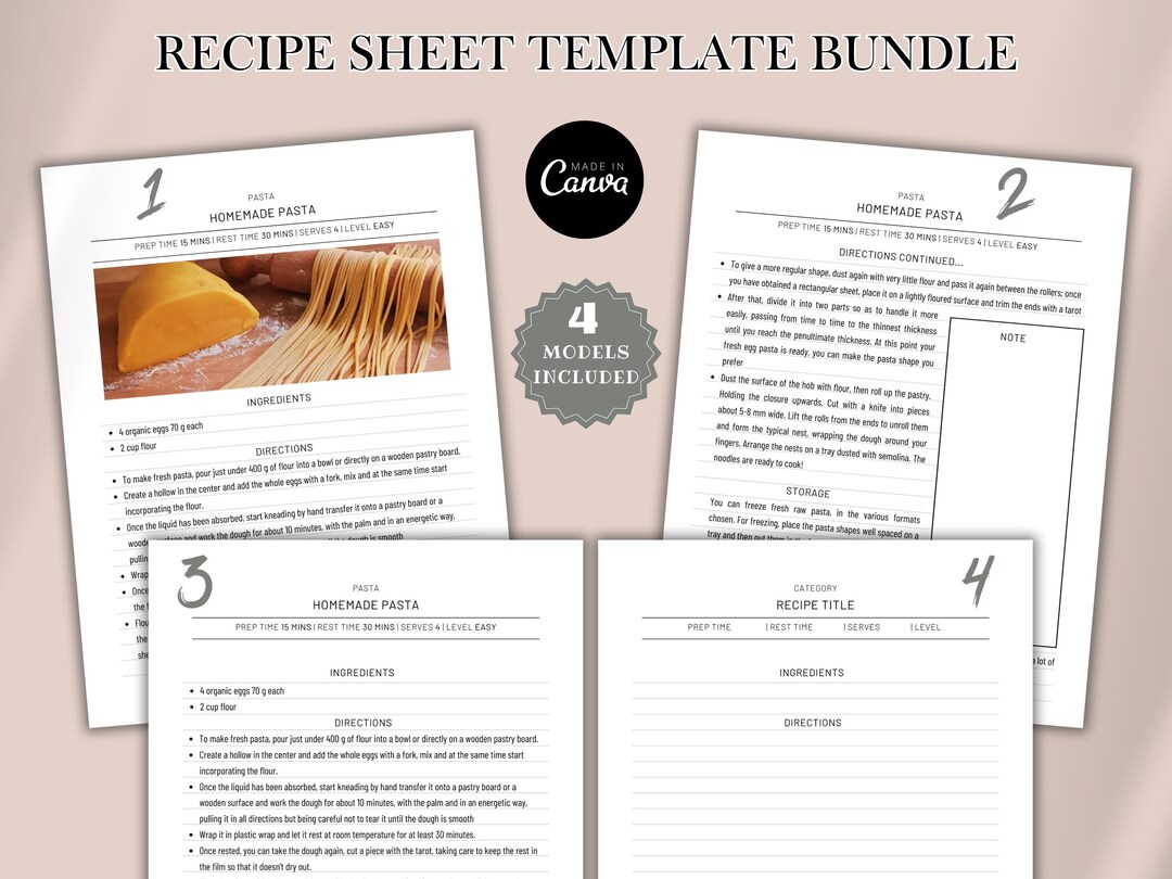 Personalized Recipe Book Template, Cookbook Template, Recipe Template ...