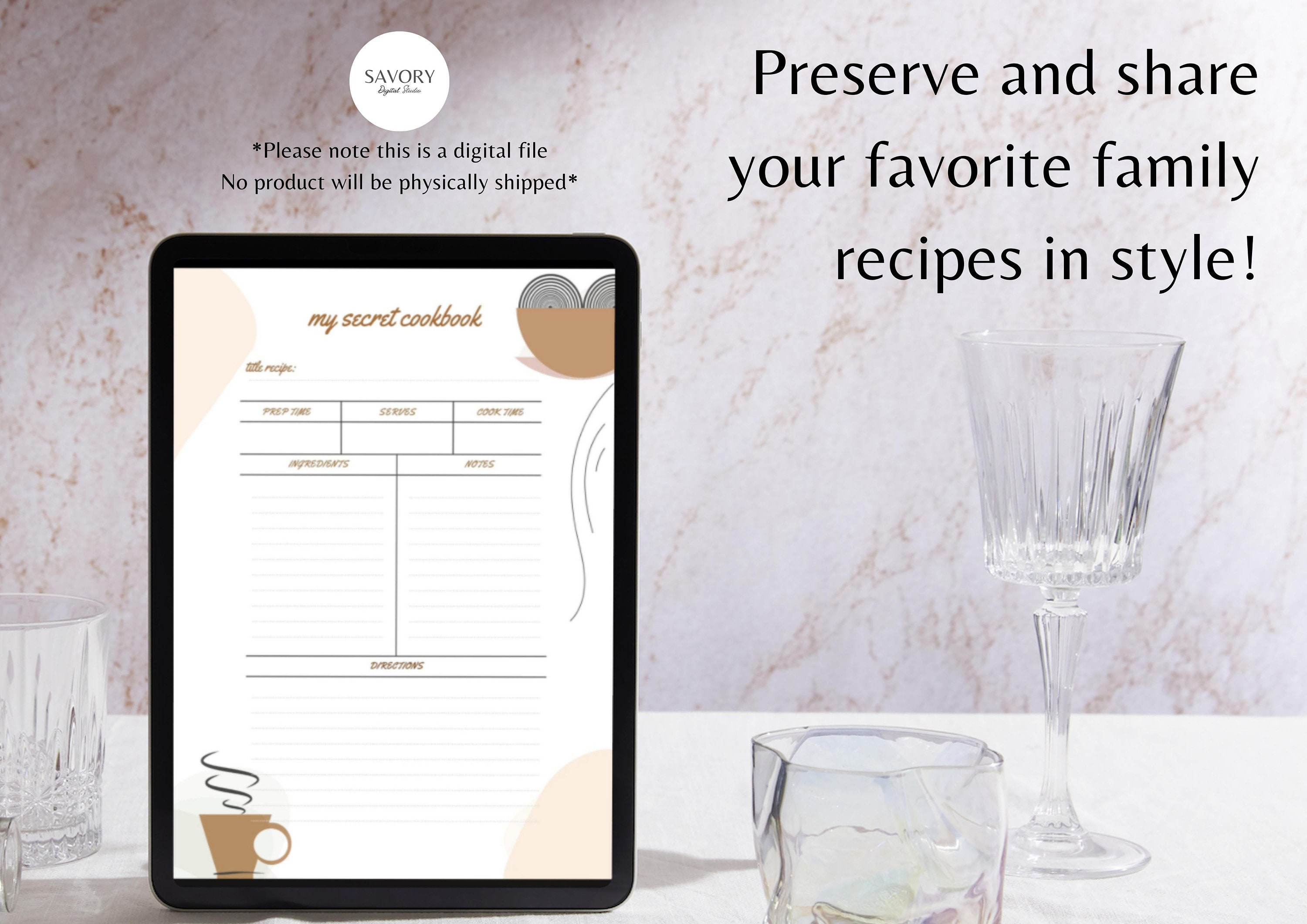 Recipe Book Template Recipe Fillable Template Healthy - Etsy