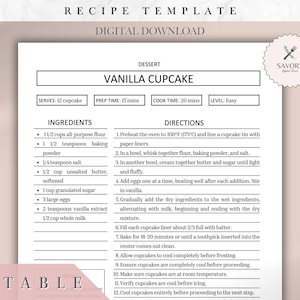 Recipe Template, Recipe Cards, Recipe Binder, Recipe Book Template, Editable Recipe Sheet Template, Meal Planner Printable, Digital Cookbook