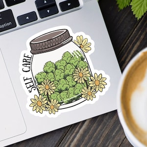 Self Care Cannabis-Themed Sticker