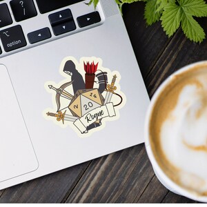 Rogue Class Sticker, Vinyl Stickers, Nerdy Stickers, Gaming Sticker, DM Gift, D20 Sticker, Tabletop Games