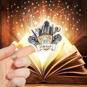 Warlock Class Sticker, Vinyl Stickers, Nerdy Stickers, Gaming Sticker, DM Gift, D20 Sticker, Tabletop Games