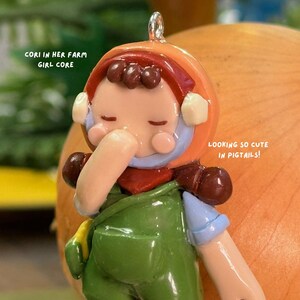 Cori the Hen Keeper | nua character | Polymer Clay Keychain image 2