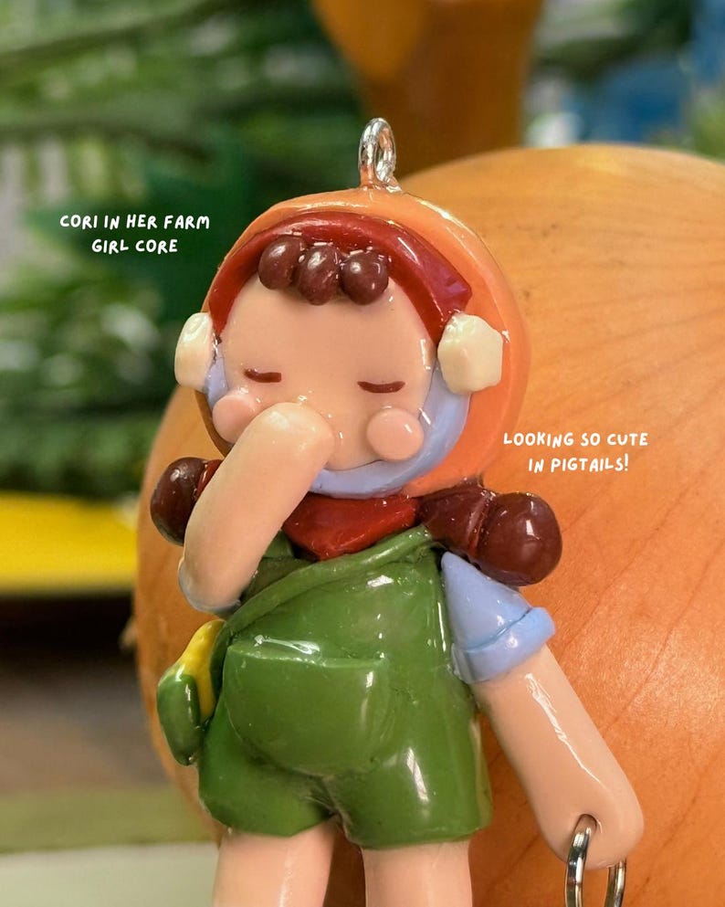 Cori the Hen Keeper | nua character | Polymer Clay Keychain image 2