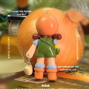 Cori the Hen Keeper | nua character | Polymer Clay Keychain image 5