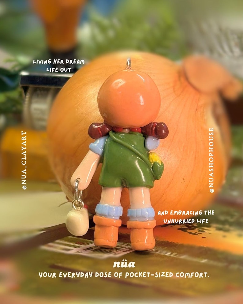 Cori the Hen Keeper | nua character | Polymer Clay Keychain image 5