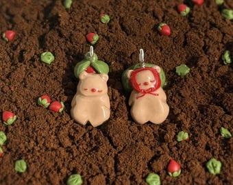 Polymer Clay Micro Mini Worry Stone Phone Charm | Strawberry Collection