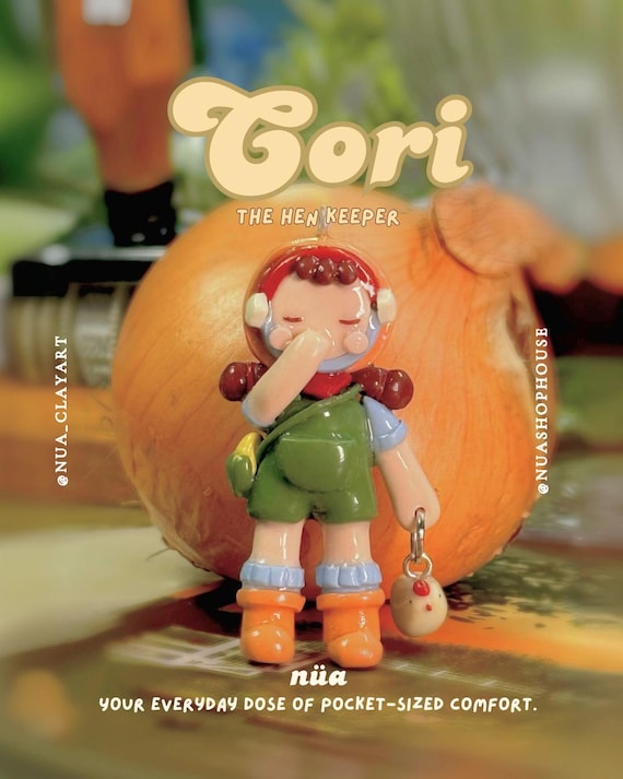 Cori the Hen Keeper | nua character | Polymer Clay Keychain