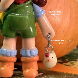 Cori the Hen Keeper | nua character | Polymer Clay Keychain image 3