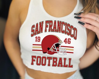 San Francisco Football Graphic Shirt | Vintage Style Game Day Tee | Retro Red & Gold Apparel