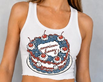 Cake American Honey Land of the free Crop Top: Patriotic 4th of July USA Graphic
