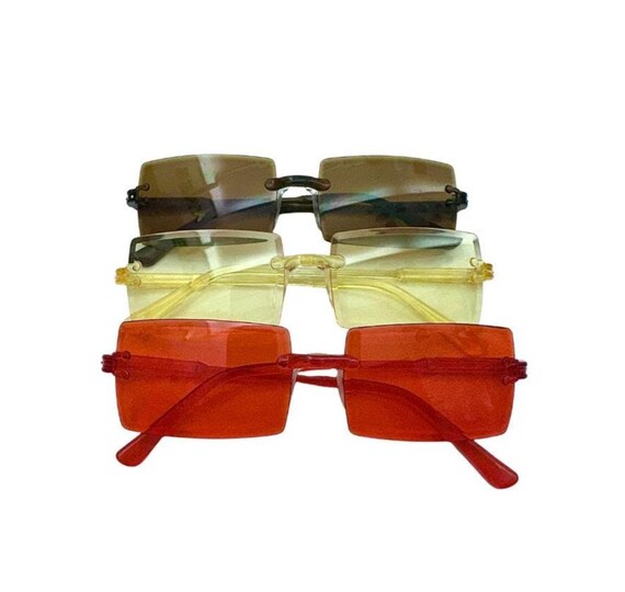 Rave Sunglasses bundle Amazon.com: Aeergured Trendy Square Sunglasses Women Men 2  main image 3