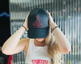 cherry red melrose logo! - Trendy  Baseball Trucker Cap