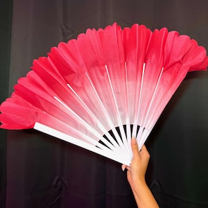 Pink Festival Fan | Folding Hand Fan for Raves & Parties | Lightweight Fan | EDM Accessory | Performance Prop | Drag Fan | Dance Fan