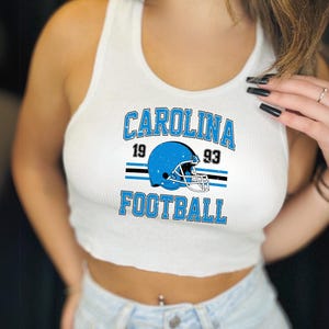 Carolina Football Graphic Tank Top | Vintage Style Game Day Crop | Retro Sports Shirt