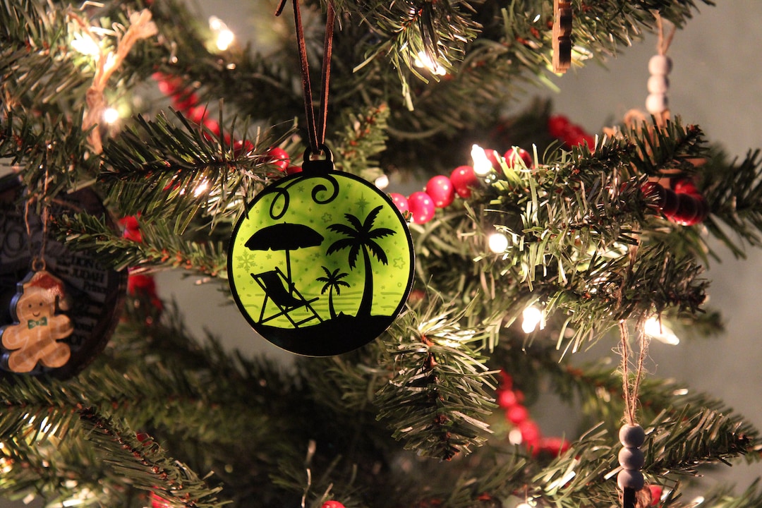 Beach Palm Tree Christmas Ornament Multiple Color Choices - Etsy