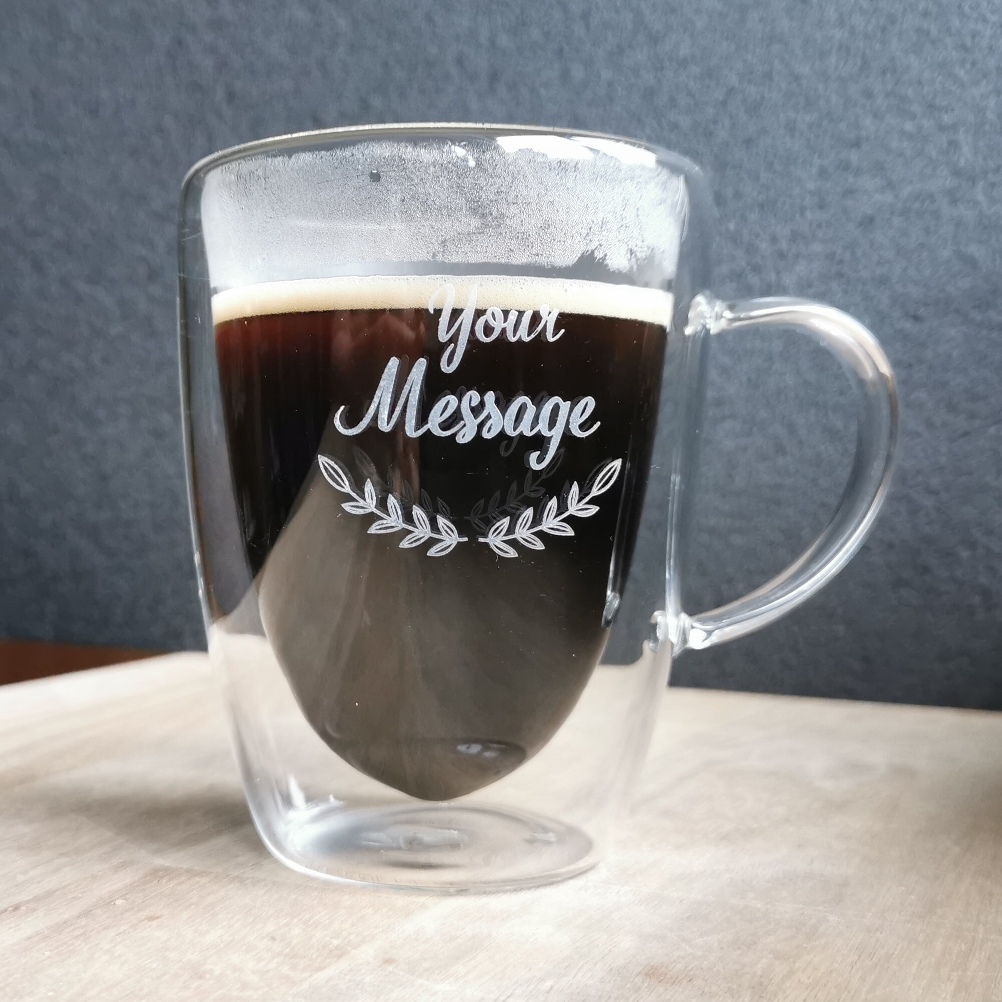 Doppelwandige Glas Thermo Tee & Kaffee Tasse mit Gravur | teeglas doppelwandig personalisierbar | Doppelwandige Latte Macchiato Gläser