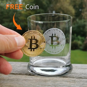 Bitcoin whisky glass, Bitcoin engraving, personalised gift, engraved Bitcoin glass, personalised crypto glass
