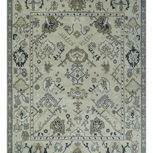 9x12 floral All greenish Oushak Made to Order (In Any Size!!!!!) Knotted Modern Oushak rug/ large area rug/pastel/sage/muted oushak rug.