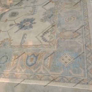 Festival sale Oushak Made to Order (In Any Size!!!!!) Geometric Knotted Modern Oushak rug/ large area rug/pastel/sage/muted oushak rug/fast