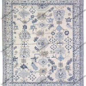 8x10 pastel blue AND GREY sale Oushak Made to Order (In Any Size!!!!!)