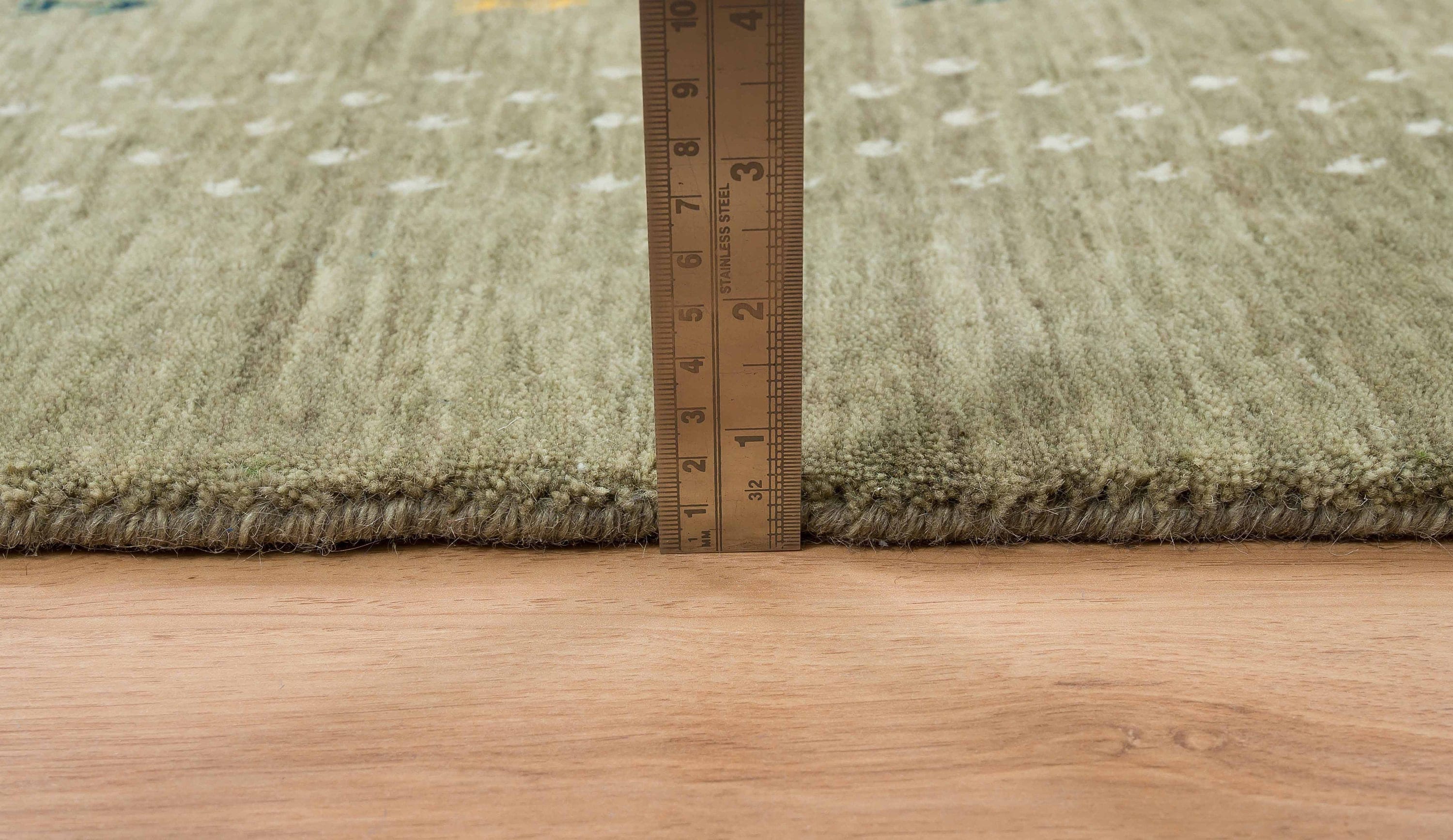 Olive Green Minimal 8 X10 Rug, Hand-knotted Solid Color Wool Rug