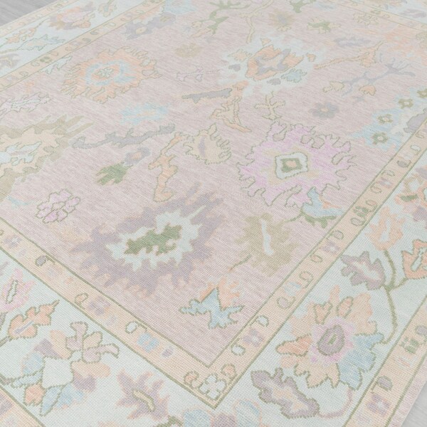 Pink Oushak Rug Etsy