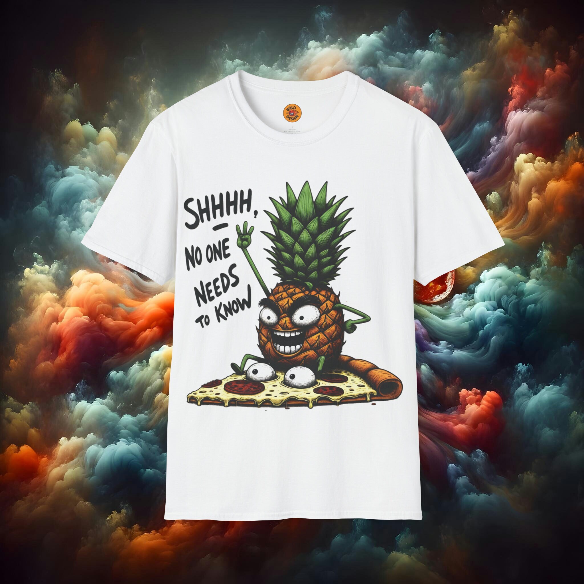 Pineapple Pizza Conspiracy T shirt Funny Food Humor Tee Shhh No One Needs to Know Graphic Etsy UK