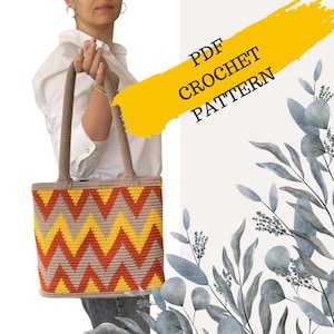 Wayuu Mochila Bag Pattern, Tapestry Crochet Pattern, Wayuu Pdf Pattern, Mochila Crochet Bag Pattern, Crochet Bag Pattern, Pdf Pattern