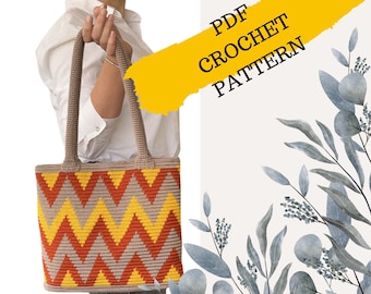 Wayuu Bag Crochet Pattern – PDF Tapestry Crochet Tutorial – Digital Download