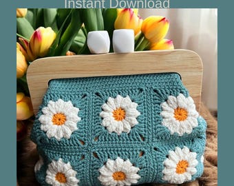 Daisy Granny Square Bag Crochet Pattern PDF | Instant Download