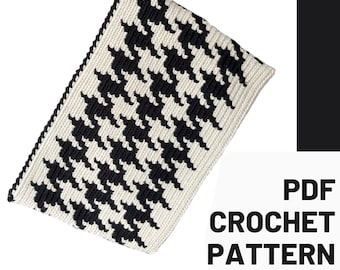 Houndstooth Tapestry Crochet Bag Pattern,Wayuu Mochila Clutch(PDF-Video Pattern)