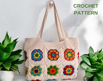 Crochet PATTERN, Large Packable Mesh Beach Bag, Retro Raffia