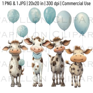 Geslacht onthullen partij clipart | Jongen babyshower Het is een jongen transparante PNG | Schattige koe blauwe kwekerij decor | Digitale download | Commercieel gebruik