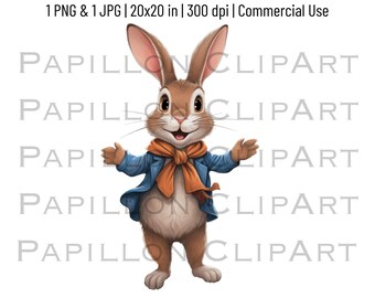 Cute Bunny Clipart | Cute Watercolor Rabbit Clip Art Transparent PNG ...