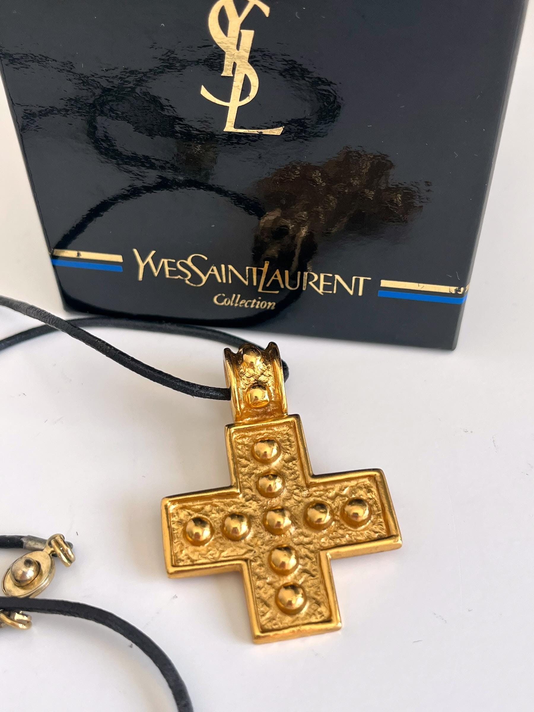 Ysl Cross Necklace - Etsy Canada